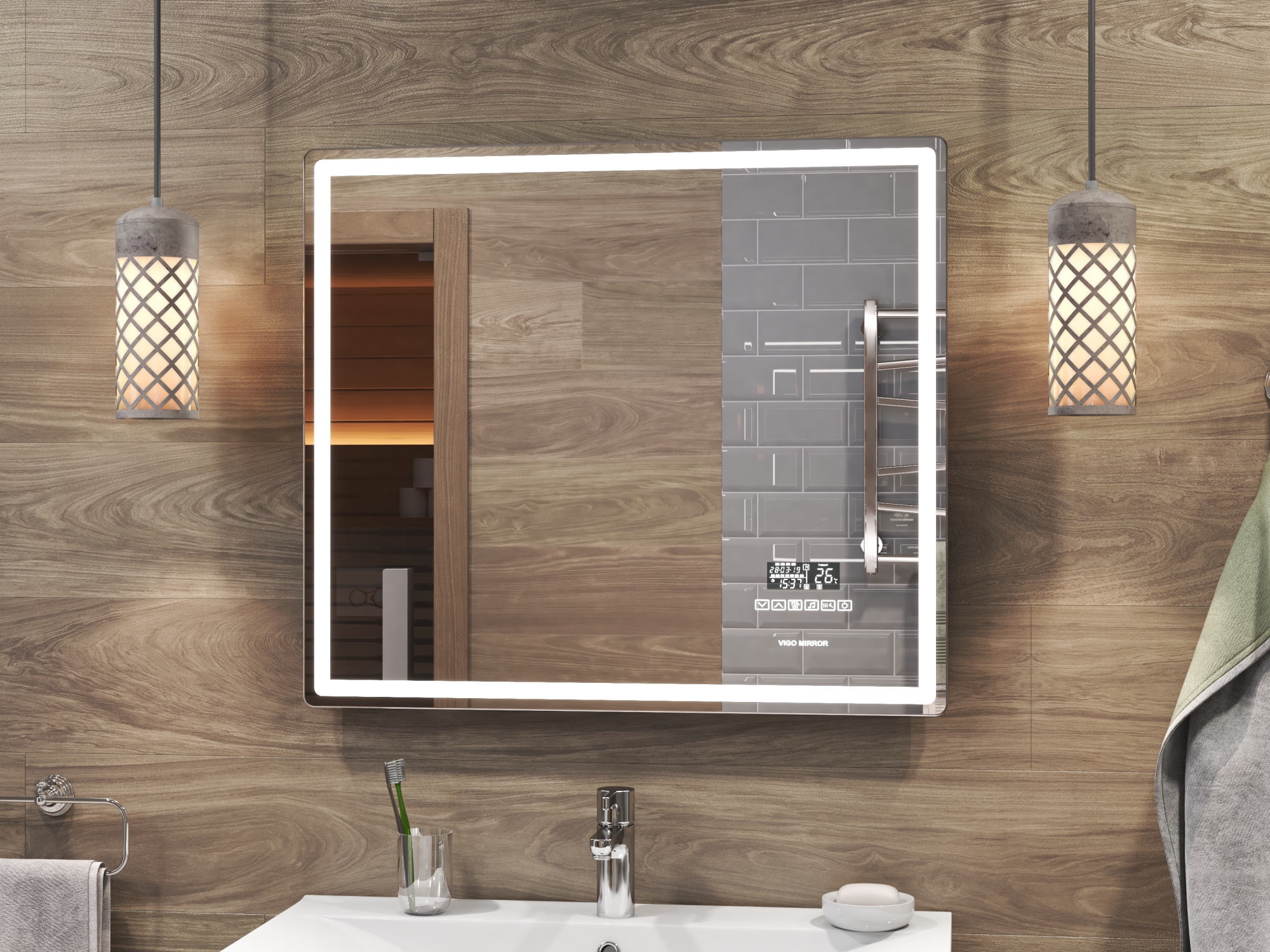 Зеркала Weltwasser (Велтвассер) для ванных комнат с антизапотеванием и встроенными часами