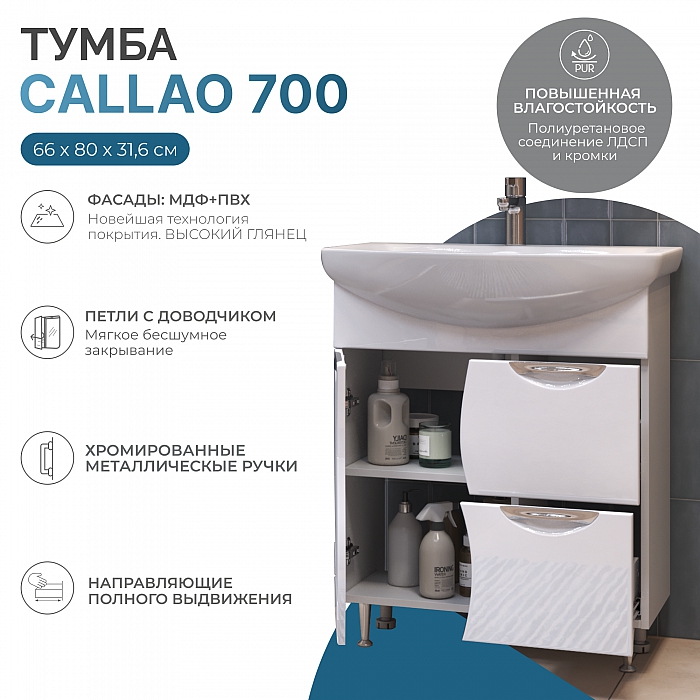 Тумба под раковину Callao 700-1-2 (Балтика)