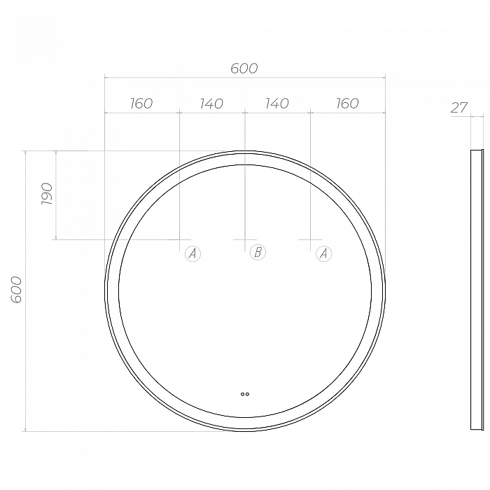 Зеркало Cosmo Comfort 600