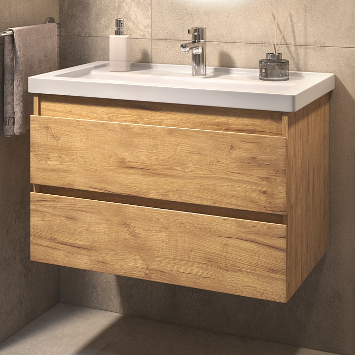 Тумба под раковину Fusta 800-0-2 (Фостер) навесная дуб золотой