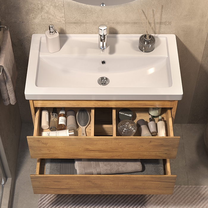 Тумба под раковину Fusta 800-0-2 (Фостер) навесная дуб золотой