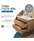 Тумба под раковину Fusta 800-0-2 (Фостер) навесная дуб золотой