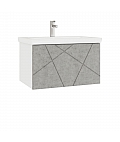 Тумба под раковину Геометрия 600-0-1 (Como) навесная бетон