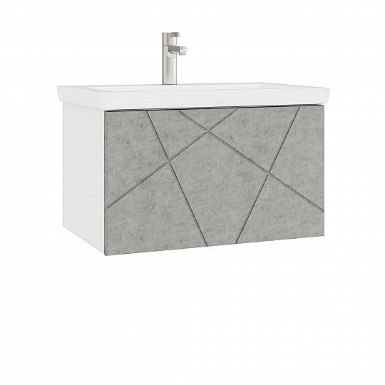Тумба под раковину Геометрия 700-0-1 (Como) навесная бетон