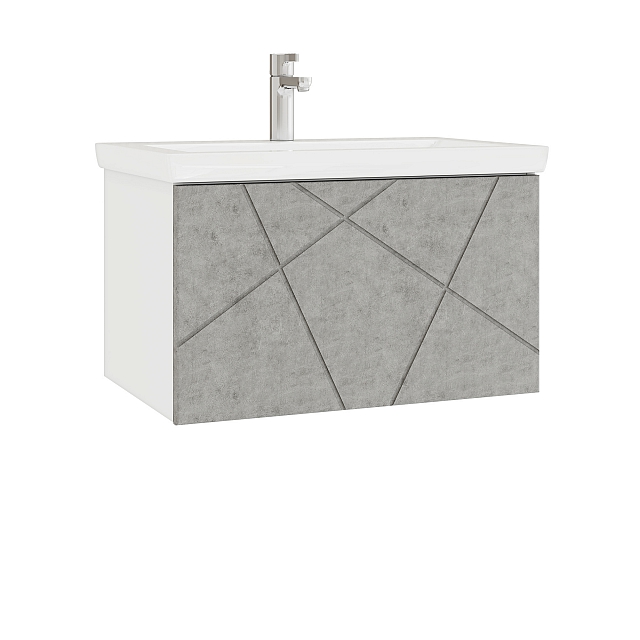 Тумба под раковину Геометрия 700-0-1 (Como) навесная бетон