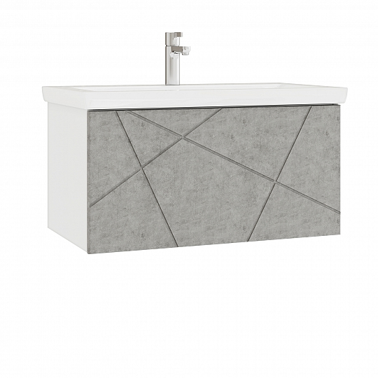 Тумба под раковину Геометрия 800-0-1 (Como) навесная бетон