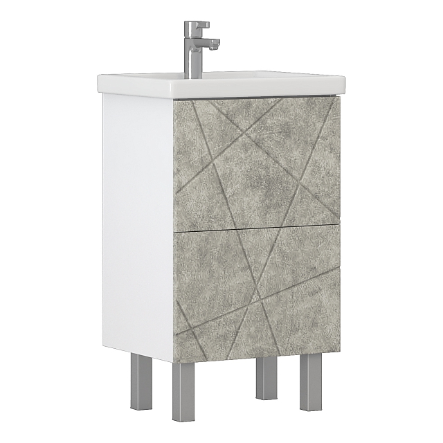 Тумба под раковину Геометрия 500-0-2 (Фостер)  бетон