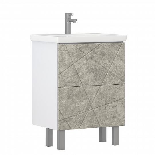 Тумба под раковину Геометрия 600-0-2 (Como) бетон
