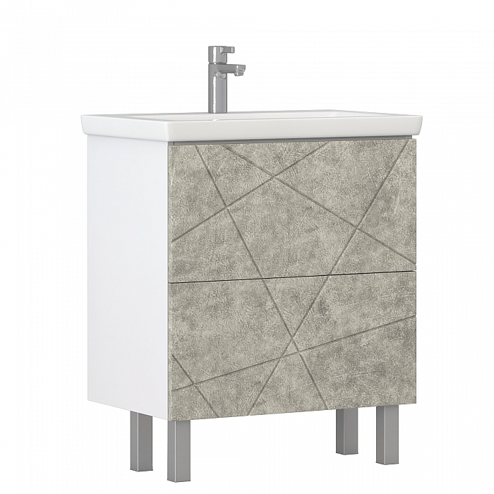 Тумба под раковину Геометрия 700-0-2 (Como) бетон
