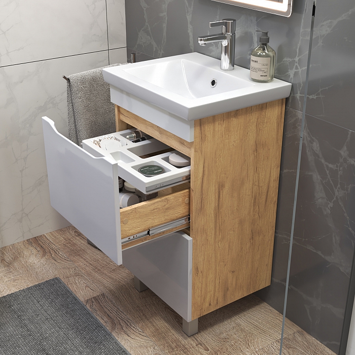 Тумба под раковину напольная/навесная Grani 500-0-2 (Como) дуб золотой