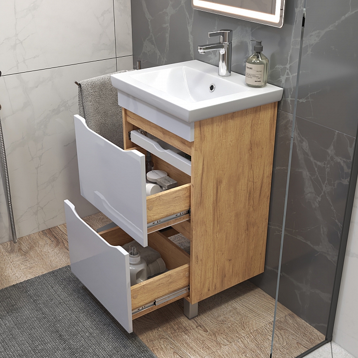 Тумба под раковину напольная/навесная Grani 500-0-2 (Como) дуб золотой