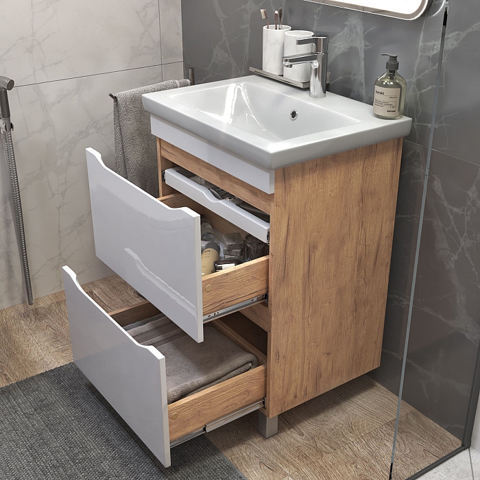 Тумба под раковину напольная/навесная Grani 600-0-2 (Como) дуб золотой