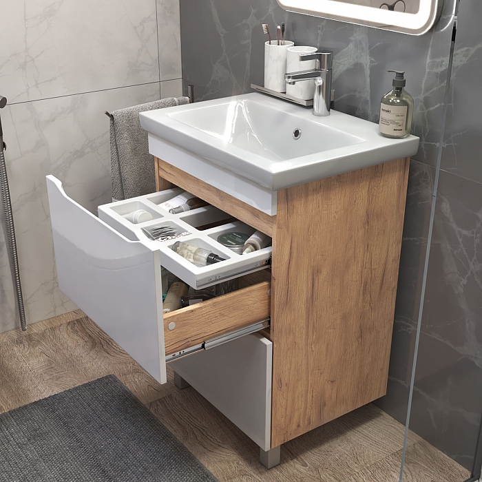 Тумба под раковину напольная/навесная Grani 600-0-2 (Como) дуб золотой