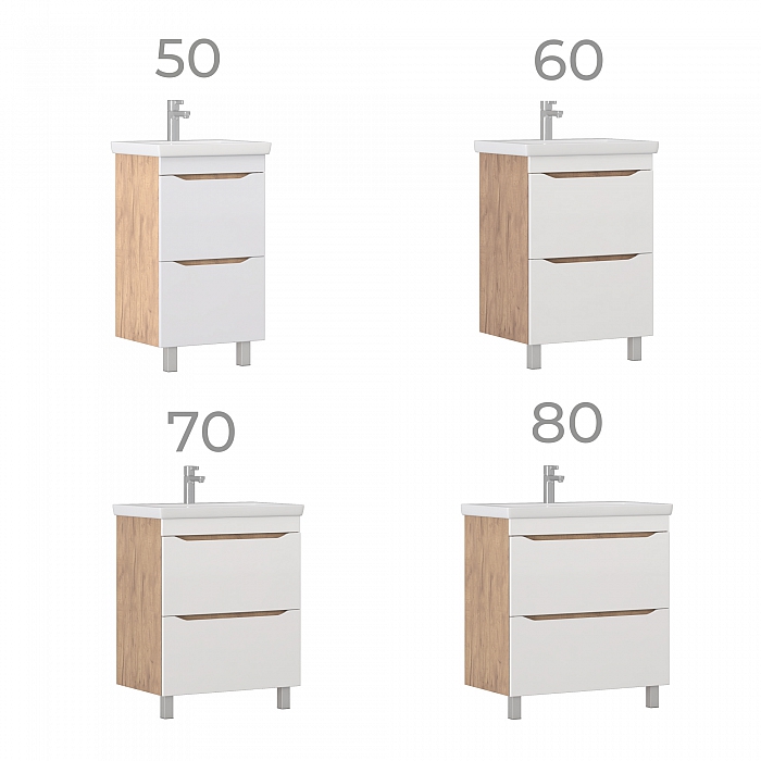 Тумба под раковину напольная/навесная Grani 500-0-2 (Como) дуб золотой