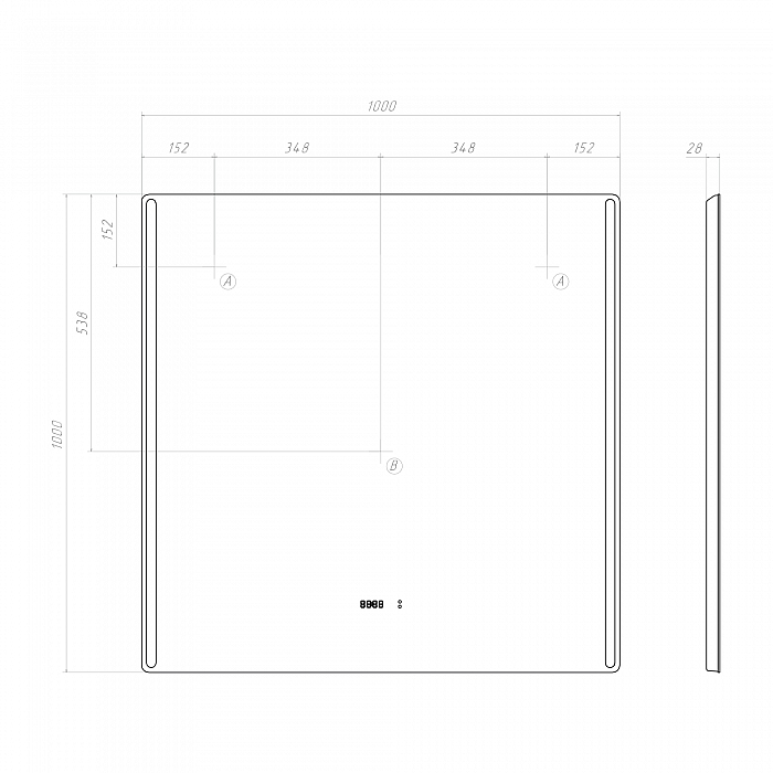 Зеркало Крона Люкс 1000