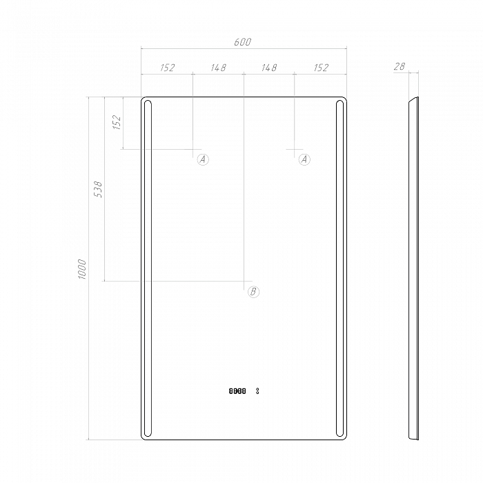 Зеркало Крона Люкс 600