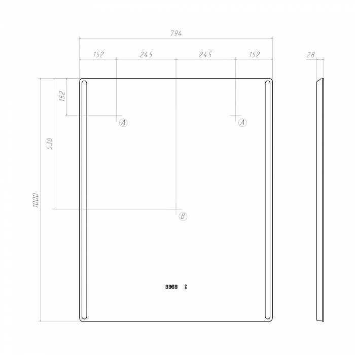 Зеркало Крона Люкс 800