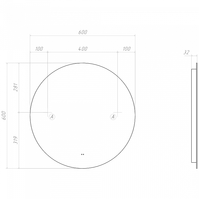 Зеркало Otti Classic 600