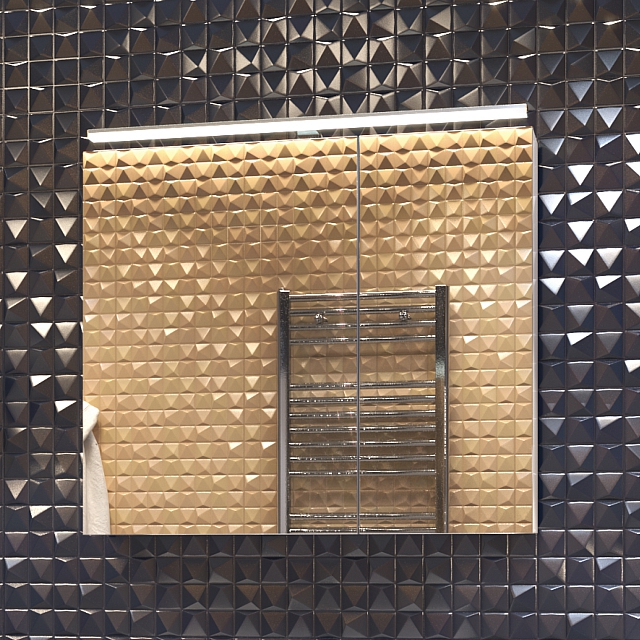 Шкаф навесной с зеркалом Plaza 800 со светильником