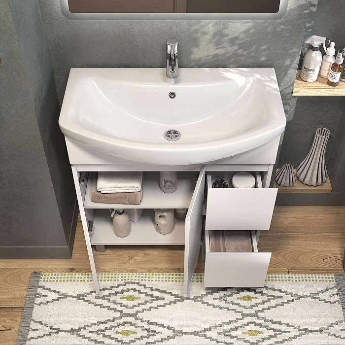 Тумба под раковину  Винг 800-2-2 (Балтика) белый