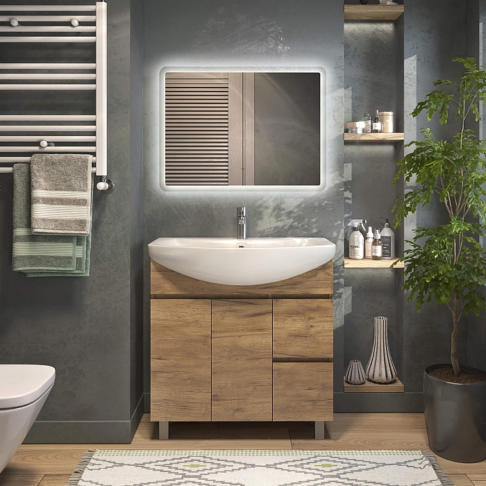 Тумба под раковину  Винг 800-2-2 (Балтика) дуб золотой