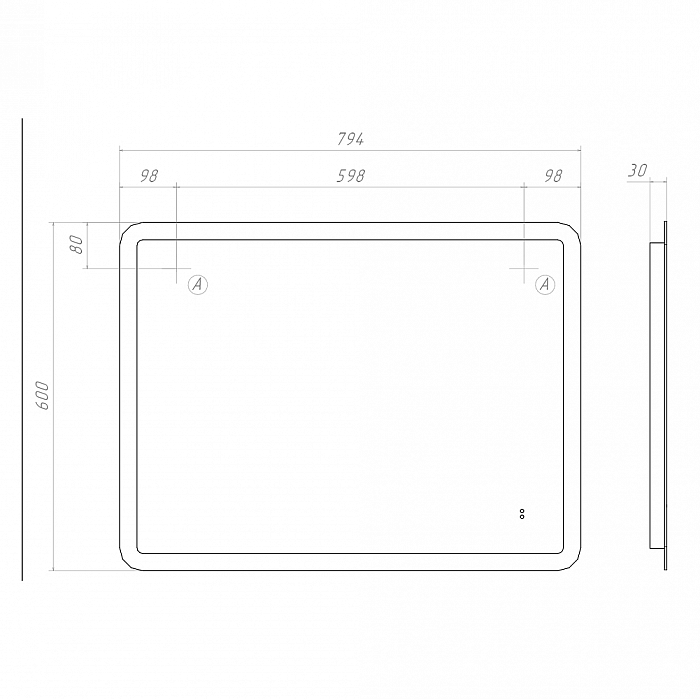 Зеркало Wing Classic 800