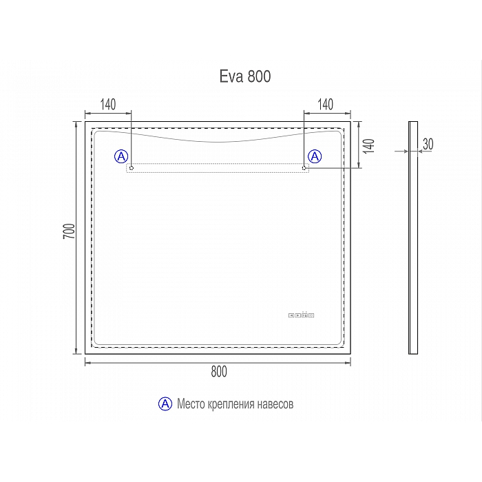 Зеркало Eva Media L 800