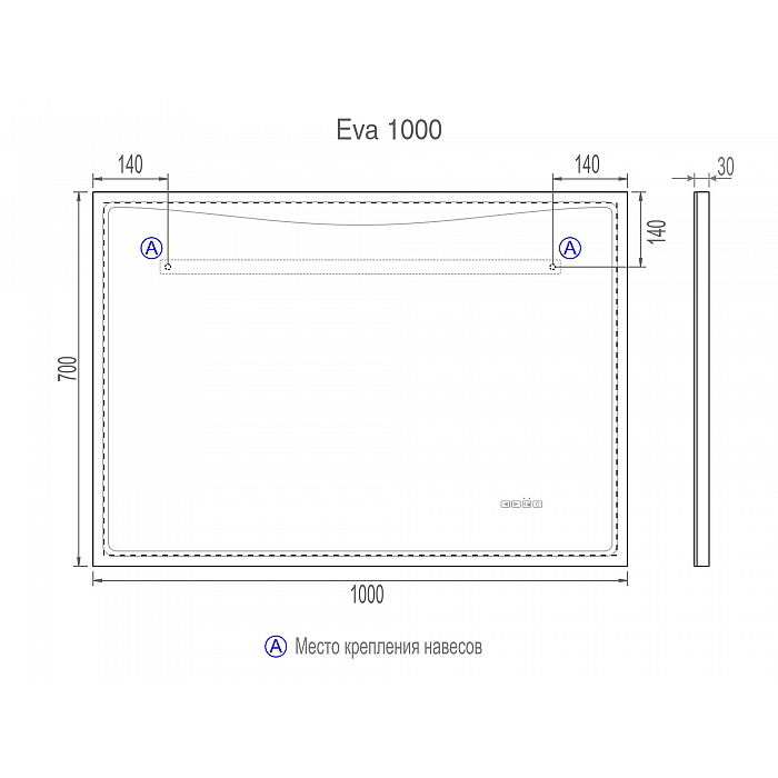 Зеркало Eva Media L 1000